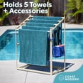 thumbnail image 4 of Coast Modern Pool Towel Rack – 5 Beach Towel PVC Drying Rack for Outdoor & Indoor Use - Sand, 4 of 6