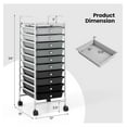 thumbnail image 2 of 10-Drawer Storage Cart, 10 Drawer Trolley, Rolling Organizer Cart, Scrapbook Paper Organizer, Suitable for Office and School, Rolling Office Storage Tools (Black & Gray), 2 of 7