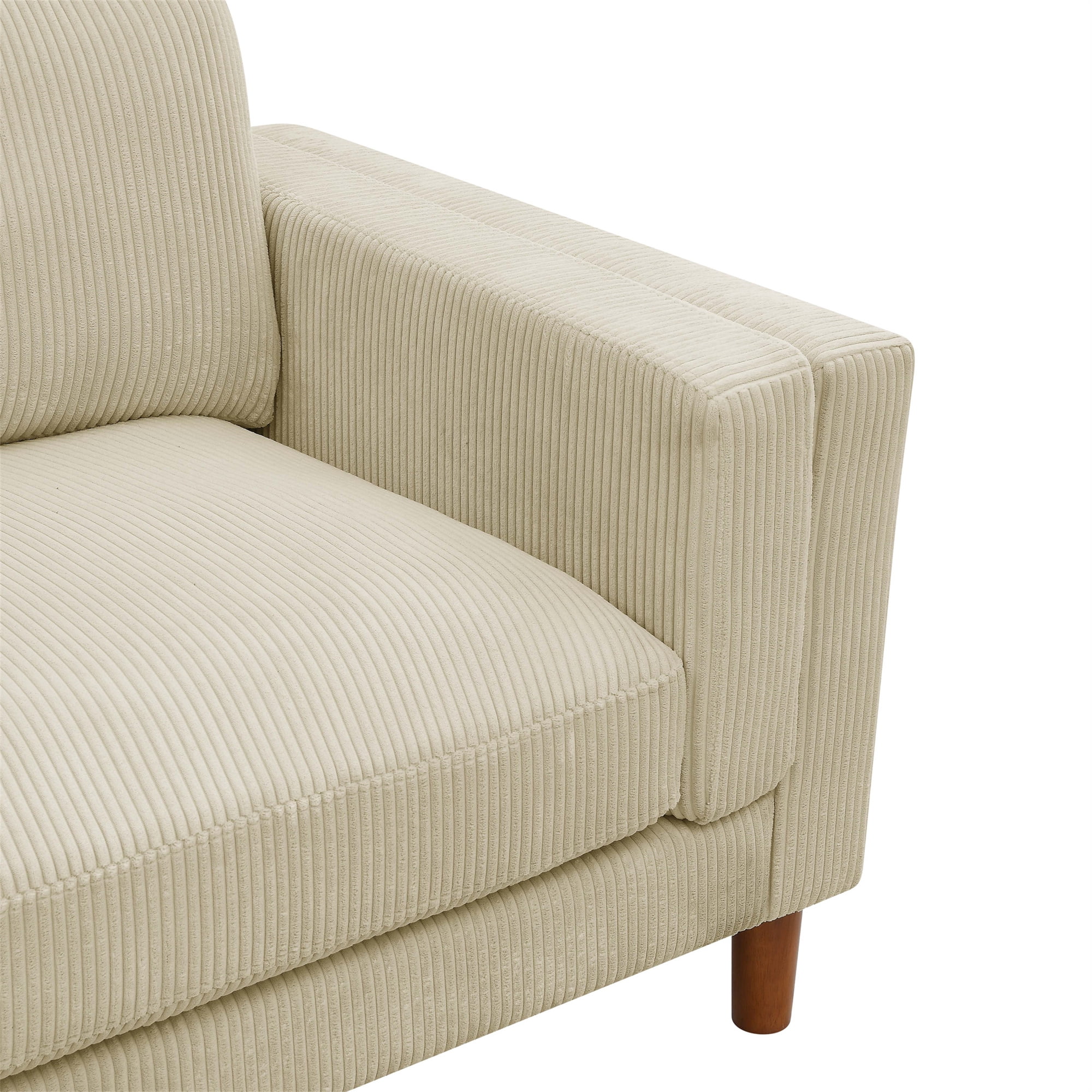 Aukfa 87" Modern Sofa Couch Oversized 3-Seater Sofa for Living Room, 23" Deep Seat, Corduroy, Beige