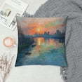 thumbnail image 2 of Orinice Sunset Graphic Decorative Cotton Linen Pillow Cover for Home Couch Living Room Sofa Bedroom - Pack of 1 20x20in, 2 of 5
