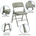 thumbnail image 6 of Flash Furniture 4 Pack HERCULES Series Curved Triple Braced & Double Hinged Gray Vinyl Metal Folding Chair, 6 of 14