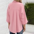 thumbnail image 5 of Blusa Con Cuello En V, Blusa Casual De Gasa Para Mujer, Transpirable, Cómoda, Manga De Linterna, Un Solo Pecho Para Oficina Para Vacaciones Amonsee Otros, 5 of 5