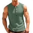 thumbnail image 2 of Vibrex Mens Solid Color Button-down Men's Solid Color Button-Down Short Sleeve Knit Casual Shirt for Summer Beach & Informal Occasions,Green_L, 2 of 8