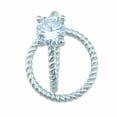 thumbnail image 3 of 925 Sterling Silver Rope Solitaire Promise Rings for Her Wedding Ring Set Make Great Birthday Gifts for Women, 3 of 7