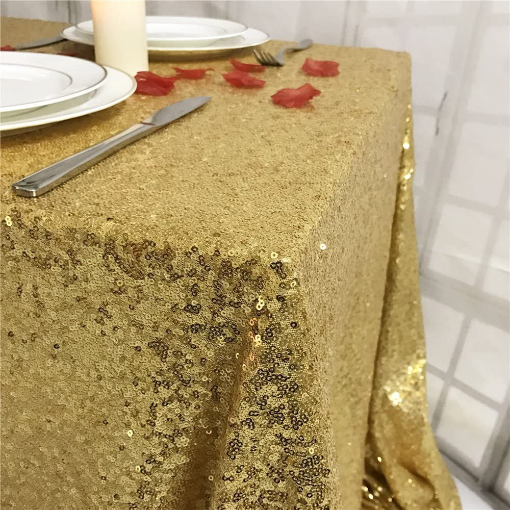 Shimmer Sparkly Overlays Tablecloths for Wedding Gold Sequin Table Cloth