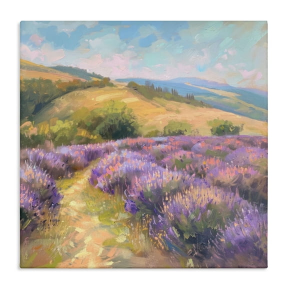 Stupell Industries Lavender Field Hills Canvas Wall Art design by LSR Creative Studio, 17 x 17
