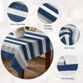 thumbnail image 5 of Navy Blue Grey Stripe Table Cloth Waterproof Tablecloths, Farmhouse Modern Art Striped Tablecloth Dining Table Cover for Kitchen Party Tabletop Outdoor, Square Tablecloth 60x60 Inch, 5 of 9