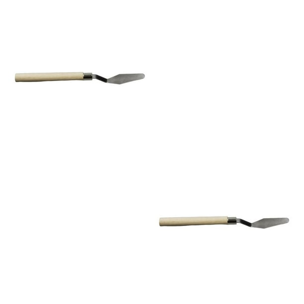 Methold Espátula de acero inoxidable para decoración de pintura al óleo, pala para manualidades, raspador, herramientas para oficina, hogar, aula, Puntiagudo/Grande 2piezas