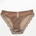 thumbnail image 7 of Seamless Cotton Underwear for Women Women's Lace Briefs Floral Sheer Mesh Bikini Panties Valentine's Day Casual Underwear Coffee XL, 7 of 7