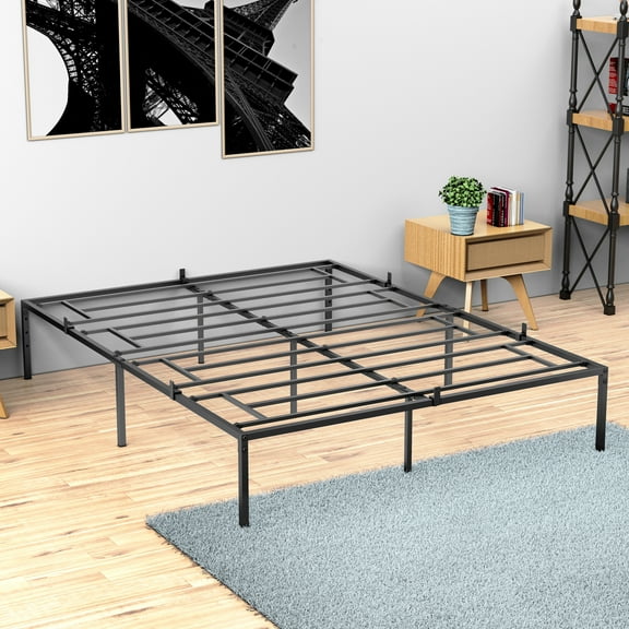Twin Bed Frame with Steel Slat Support 13 Inch Double Bed Frame No Box Spring Needed Mattress Foundation Easy to Assemble[203*153*31CM]