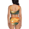 thumbnail image 3 of Honeii Tropical Sunset Paradise Print Women’s Bikini Set,Two Piece Swimsuit Bathing Suits,Stylish High Elasticity Swimwear for Beach and Pool, 3 of 7