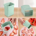 thumbnail image 2 of 2Pcs Strawberry Slicer - Cup Slicer - Cup Fruit Slicer - VOGDORA Cup Slicer Handheld - 2024 New Mini Fruit Slicer Cup - Stainless Steel Kitchen Essentials, Green, 2 of 7