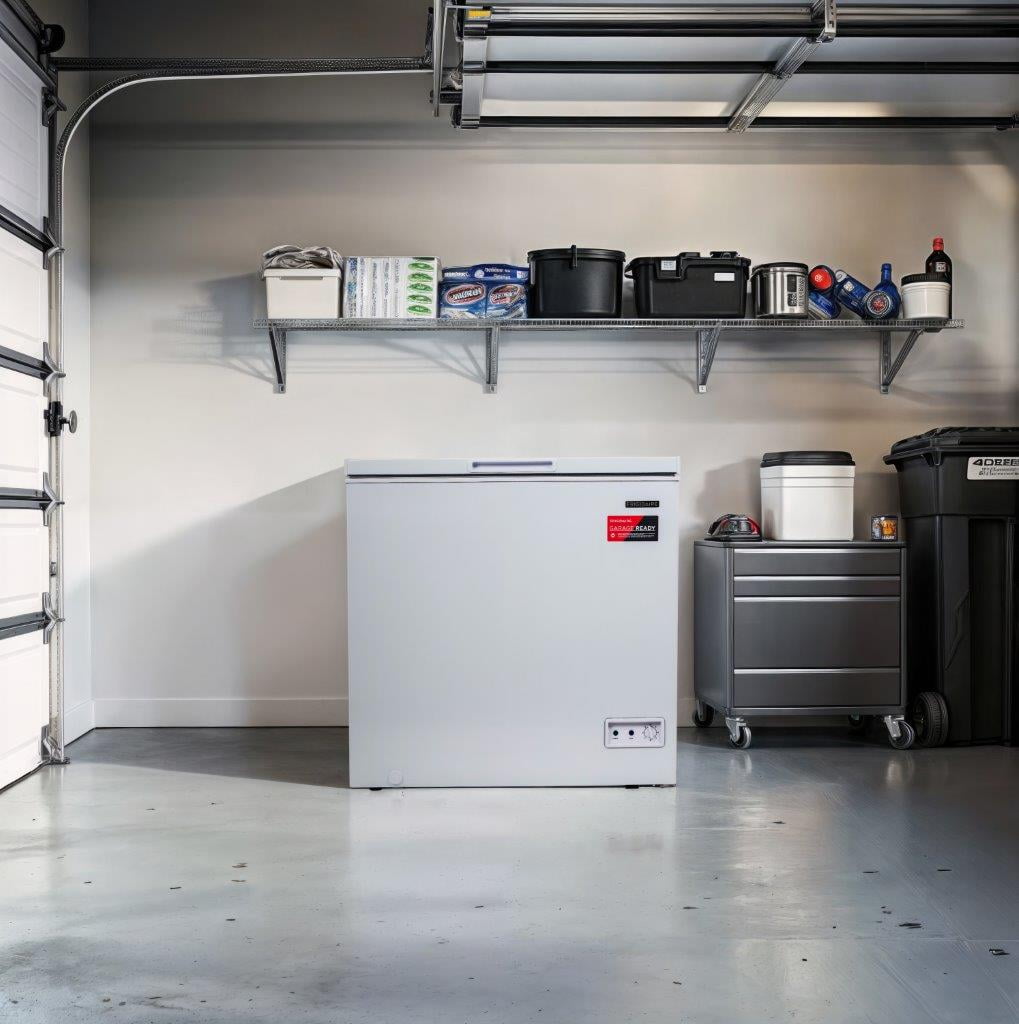 Frigidaire 7.0 cu ft Chest Freezer, White - Deep Freezer for Garage, Kitchen, Basement, Large Capacity for Bulk Storage