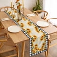 thumbnail image 3 of Table Runner 48 Inches Long for Kitchen Dining, Sunflowers Dresser Scarf Farmhouse, Dining Table Decorations for Wedding/Parties, Summer Country Botanical Yellow Flowers Plaid 13 x 48 In, 3 of 8