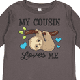 thumbnail image 4 of Inktastic My Cousin Loves Me with Sloth and Hearts Boys or Girls Long Sleeve Toddler T-Shirt, 4 of 5