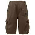 thumbnail image 3 of J. METHOD Men’s Cargo Shorts Active Casual Comfy Workout Gym Elastic Drawstring Fleece Pockets Sweat Pants NEMP07 Brown 2XL, 3 of 6