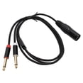 thumbnail image 1 of Cable de Doble Ts A XLR de 1/4 Pulgadas, Cable de Micrófono de Enchufe Dorado de Transferencia de Sonido de Alambre de Doble Kindaje de Doble Wateje para Amplificador, 1 of 7
