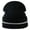 Black, variant on Unisex Rolled Brim Knit Hat With Reflective Trim Warm Acrylic Beanies For Outdoor Cycling Night Activities