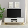 thumbnail image 5 of Walker Edison Modern 60" 2-Drawer Media Console, Solid White, 5 of 11