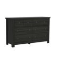 Hillsdale Addison Farmhouse 6 Drawer Dresser, Black Oak