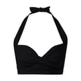 thumbnail image 3 of Women Underwire Bikini Top - Push Up Swimsuit Top Bra Padded Bathing Suit 2026 Twist Front Swimwear Black S, 3 of 4