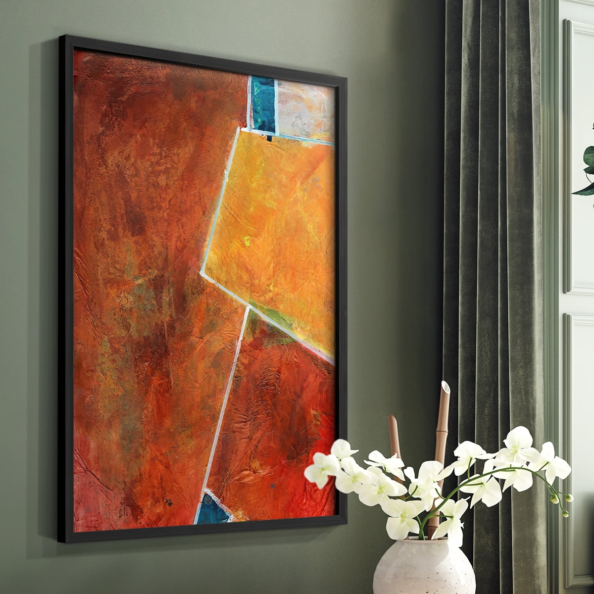 Primary Connection I Framed Print in Black Solid Wood Framed Print No Nail Hanging