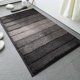 thumbnail image 1 of Xiao Hua Alfombrilla de baño antideslizante con rayas de color negro, suave y esponjosa, lavable a máquina, fuerte absorción de agua, 24 x 16 pulgadas, 1 pieza, 1 of 5
