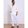 thumbnail image 2 of DARING DIVA Men's Plaid Textured Casual Long Sleeve Button Down Shirt M White, 2 of 7