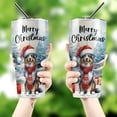 thumbnail image 4 of Merry Christmas Australian Shepherd Enjoys Woofmas Winter Xmas Holiday 30oz Stainless Steel Tumbler Insulated Cup with Lid Aussie Dog Lover Gifts - 02022, 4 of 5