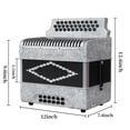 thumbnail image 4 of Rowadtim 31 Key Diatonic Accordions, 12 Bass Buttons (G/C/F Tuning) Suitable for Beginners, Adults, Performances and Teachers; Comes with  Case, Adjustable Strap, Gloves and Polishing Cloth (Gray), 4 of 8