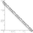 thumbnail image 2 of 925 Sterling Silver Rhodium Plated 2.85mm Figaro Chain Necklace 24 Inch Chain Necklace for Women and Men, 2 of 2