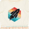 thumbnail image 4 of Inktastic Rocket Ship Retro Space Girls Toddler Dress, 4 of 5