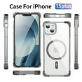 thumbnail image 6 of Four Corners Air Cushion Anti Drop Cell Phone Case for iPhone 15 Plus Translucent Magnetic[Compatible With Magsafe] Air Cushion Frame Protective Phone Case for iPhone 15 Plus, Black, 6 of 8