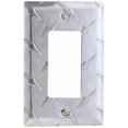 thumbnail image 1 of Amerelle Diamond Plate Single Rocker Stamped Aluminum Wallplate, 1 of 3