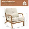 thumbnail image 2 of Lecut Linen Fabric Accent Chair with Arm Mid Century Modern Lounge Reading Chair with Wood Frame Comfy Leisure Chair with Pillow and Cushion for Living Room, Bedroom,Balcony Beige, 2 of 8