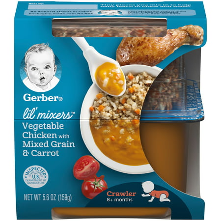 Gerber Lil' Mixers, Vegetable Chicken with Mixed Grains and Carrot, 5.6 oz Container (Pack of (Top Ten Best Food Mixers)