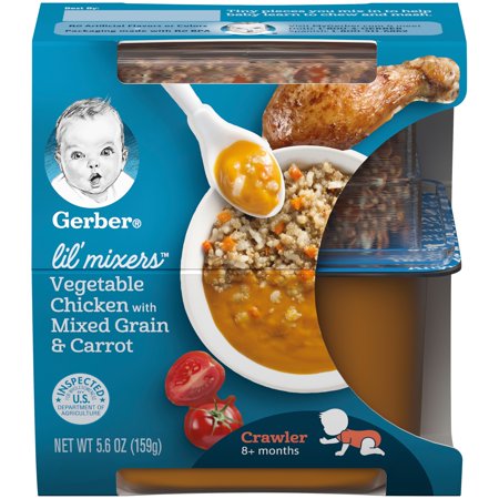 (Pack of 6) Gerber 3rd Foods Lil Mixers Baby Food, Vegetable Chicken with Mixed Grain & Carrot, 5.6 oz (Best Vegetables For Baby Food)