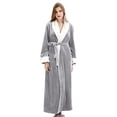 thumbnail image 1 of WZXFASHION Womens Fleece Robe Soft Plush Bathrobe Fluffy Cute Long Coat Night Robe WomenRobes Grey M, 1 of 5