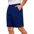 thumbnail image 2 of Tqyyweavej Athletic Shorts for Men Pull-On Split Side Shorts Wide Leg Elastic Waisted Solid Color Gym Shorts with Pockets S-2XL, 2 of 6
