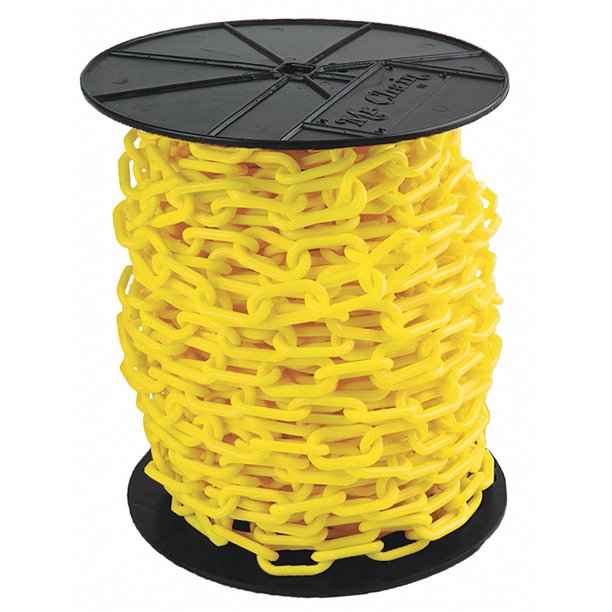 MR. CHAIN 50102 Plastic Chain,2In x 125 ft.,Yellow