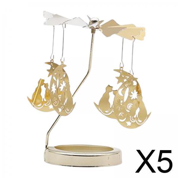 5x Candelero Giratorio Candelero Giratorio De Metal Para Velas De Té Para Chimenea Gato