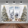 thumbnail image 3 of 7 x 5 ftChristmas Window Photography Backdrop Winter Snow Scene Xmas Tree Gifts Elk Wonderland Background Snowy Forest Merry Christmas Happy New Year Family Holiday Background, 3 of 5