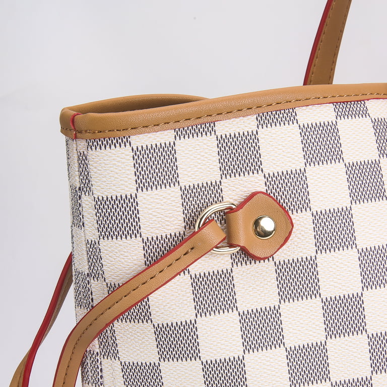 Mk Gdledy Women's Checkered Tote Shoulder Bag