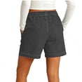 thumbnail image 4 of Womens Jean Shorts High Waisted Summer Stretchy Casual Pull On Beach Elastic Waist Denim Shorts with Pockets, 4 of 6
