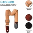 thumbnail image 3 of Correa para guitarra, Strap guitarra acústica, bajo eléctrico, guitarra eléctrica Kidam Gamuza natural/café, 3 of 3