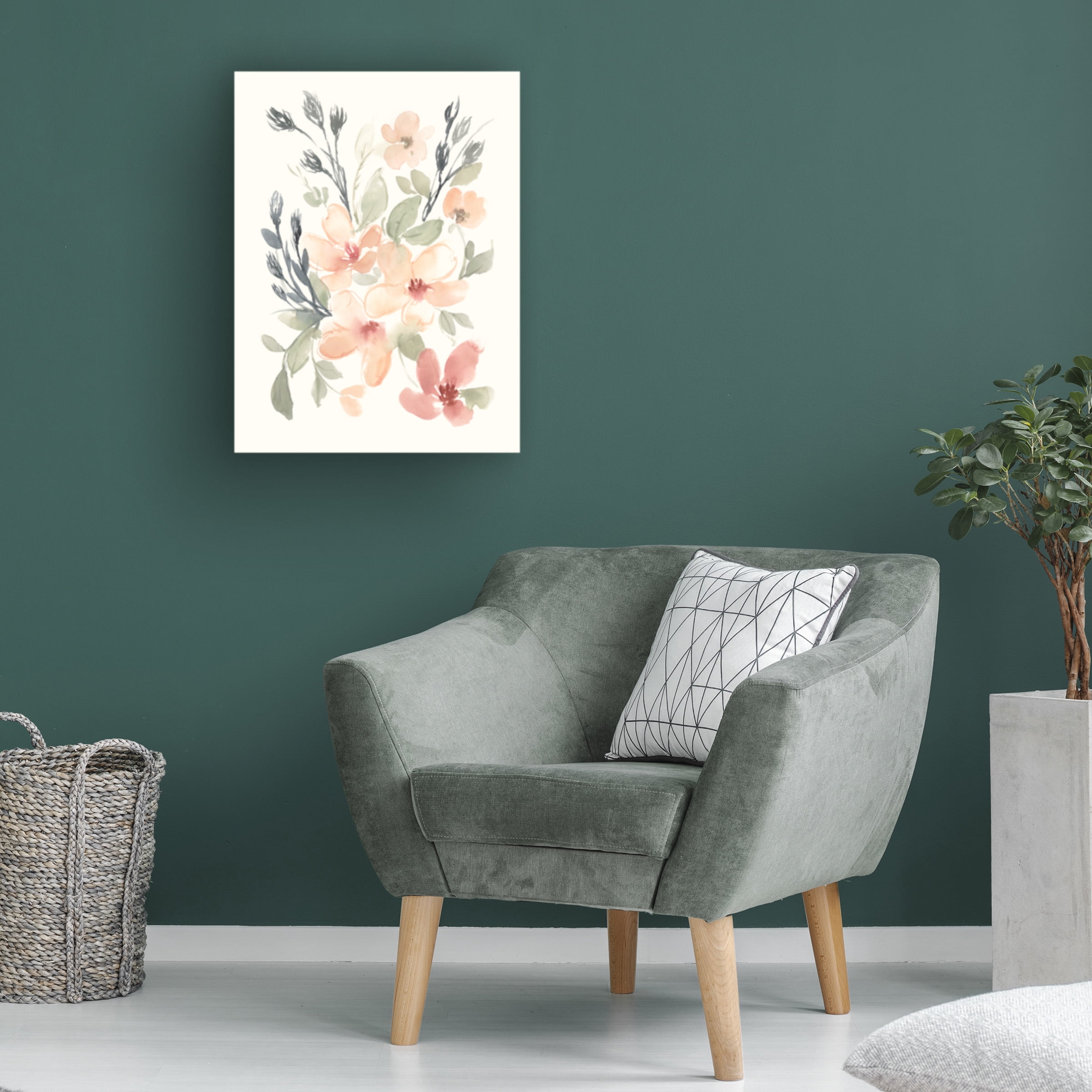 Jennifer Goldberger 'Peachy Pink Blooms I' Canvas Art