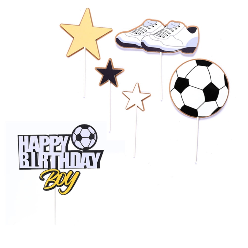 Football Cake Decorations Football Birthday Party Cake Toppers Football  Team Model Kids Boys Happy Soccer Birthday Party Decors | SHEIN USA