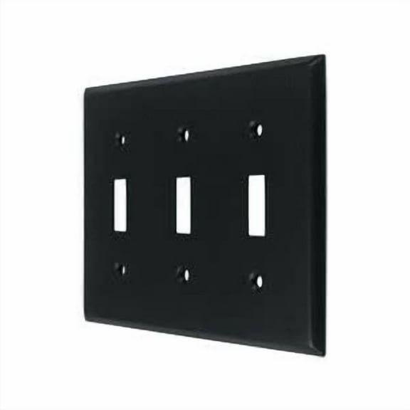 Triple Toggle Transitional Switch Plate - Paint Black