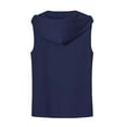 thumbnail image 2 of lkfuzj Men's Casual Hooded Vest Lightweight Sleeveless Hooded Jacket Fitness Vest Stylish Men's Vest Tops Cool Men's Tank Blouses Clothing -Navy, 2 of 3