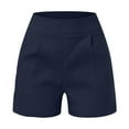 thumbnail image 1 of Vedolay Womens Shorts Women's Plus Size Smocked Waist Knit Shorts,Navy XXL, 1 of 5